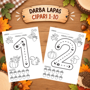 DARBA LAPAS – CIPARI 1-10. RUDENS.