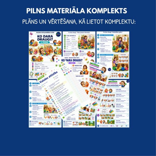 Ko dara draugi? l Valodas rotaļdarbības komplekts 1. posms Ko dara draugi? l Valodas rotaļdarbības komplekts 1. posms