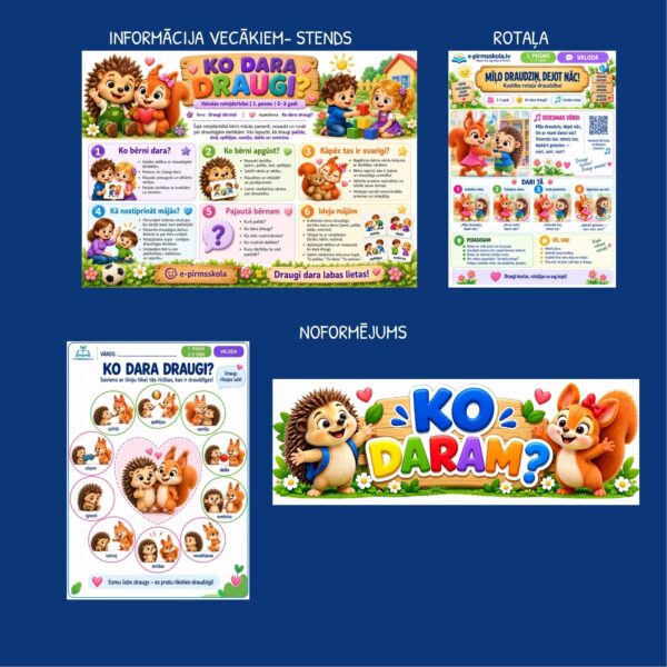 Ko dara draugi? l Valodas rotaļdarbības komplekts 1. posms Ko dara draugi? l Valodas rotaļdarbības komplekts 1. posms