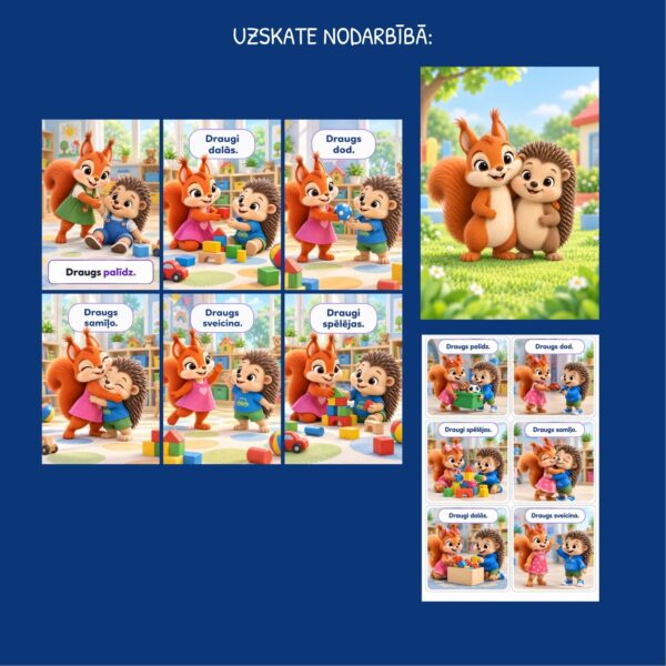 Ko dara draugi? l Valodas rotaļdarbības komplekts 1. posms Ko dara draugi? l Valodas rotaļdarbības komplekts 1. posms