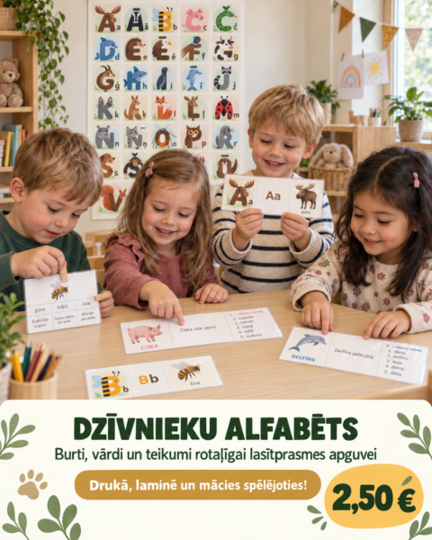 Dzīvnieku alfabēts. Plakāts un desmitiem kartīšu. Dzīvnieku alfabēts. Plakāts un desmitiem kartīšu.