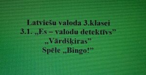 Latviešu valoda 3.klasei. 3.1. „Vārdšķiras” Spēle „Bingo!”