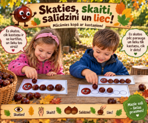 Skaiti kopā ar kastaņiem