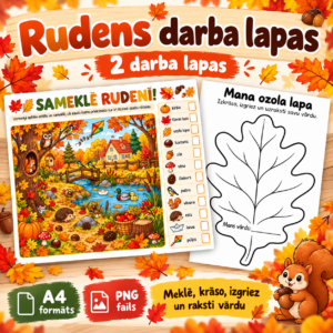 Rudens darba lapas – meklē, krāso un mācies