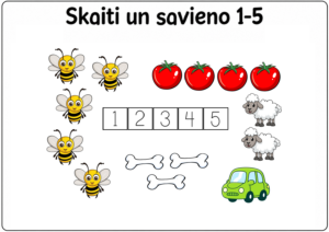 SKAITI UN SAVIENO 1-5 KRĀSAINS