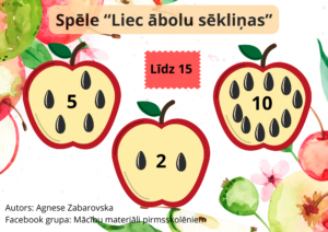 Matemātiskā spēle “Liec ābolu sēkliņas” Matemātiskā spēle “Liec ābolu sēkliņas”