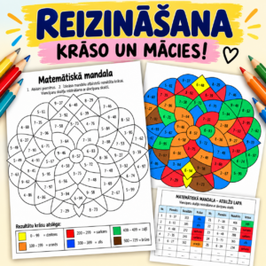 3 MATEMĀTISKĀS MANDALAS – reizināšana 4.–6. kl.