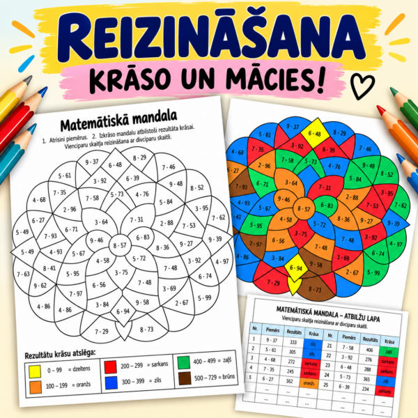 3 MATEMĀTISKĀS MANDALAS – reizināšana 4.–6. kl. 3 MATEMĀTISKĀS MANDALAS – reizināšana 4.–6. kl.