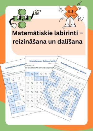 Labirinti – reizināšana un dalīšana – 15 darba lapas