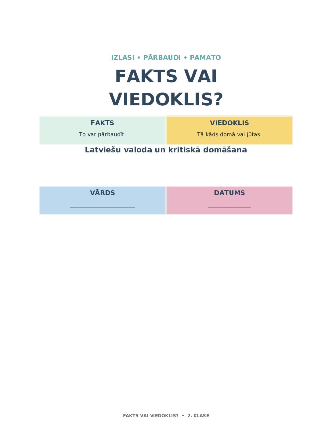 Fakts vai viedoklis?
