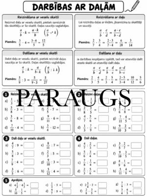 6.2.“Kā reizina un dala parastās daļas?” DL 6.2.“Kā reizina un dala parastās daļas?” DL