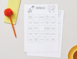 Adaptācijas dienu bingo sākumskolas skolēniem