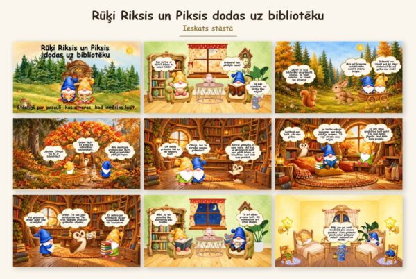 Rūķi Riksis un Piksis dodas uz bibliotēku Rūķi Riksis un Piksis dodas uz bibliotēku