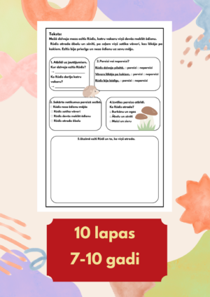 Teksta izpratnes darba lapas