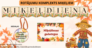 Miķeļdienas rotājumi. Karodziņi, medaļas, attēli.