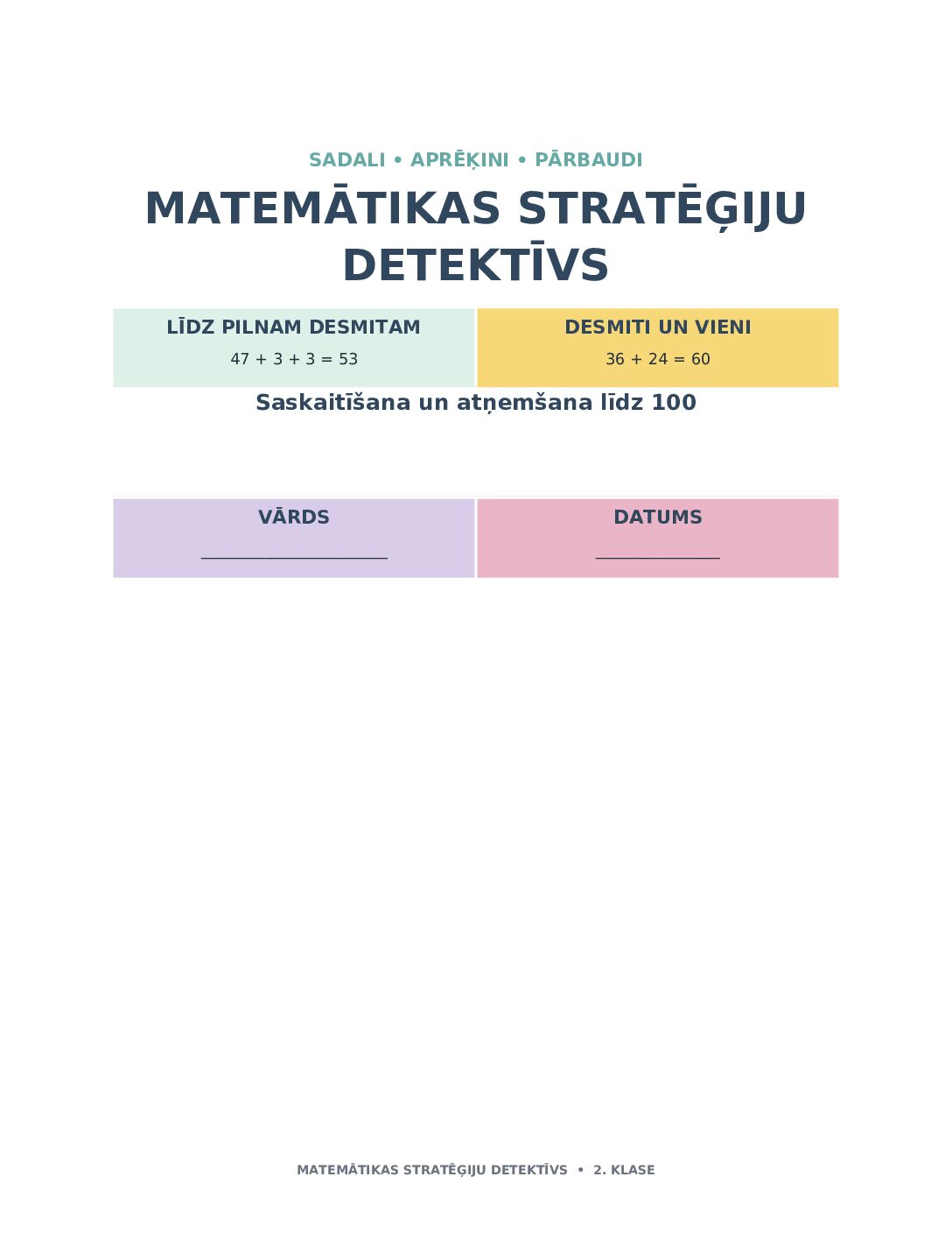Saskaitīšanas un atņemšanas stratēģiju detektīvs