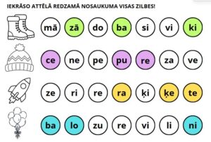 Izkrāso zilbes! (mazie burti)