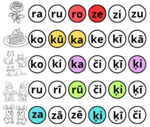 Izkrāso zilbes! (mazie burti)