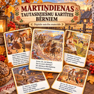 Ilustrētas kartītes – Mārtiņdienas tautasdziesmas | Mārtiņi