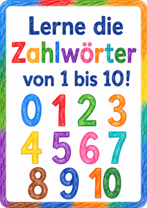 Lerne die Zahlwörter von 1 bis 10!