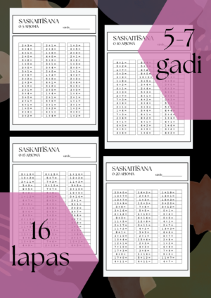 Saskaitīšanas darba lapas 0–20