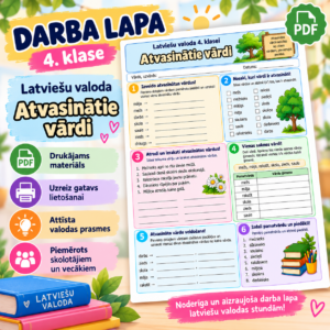 Atvasinātie vārdi | 4. klase | Darba lapa
