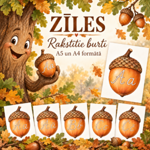 ZĪLES – rakstītie burti | alfabēts | rudens