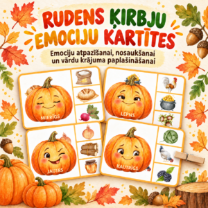 “Rudens ķirbji” – emociju un valodas attīstības kartītes