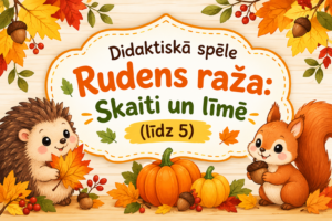 Didaktiskā spēle / darba lapa “Rudens raža: Skaiti un līmē ( Didaktiskā spēle / darba lapa “Rudens raža: Skaiti un līmē (