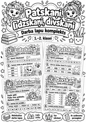 Patskaņi, līdzskaņi, divskaņi – darba lapu komplekts