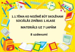 1.1.TĒMA KO NOZĪMĒ BŪT SKOLĒNAM SOCIĀLĀS ZINĪBAS 1.KLASE