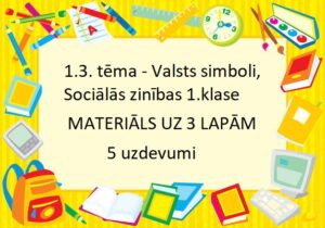 1.3. tēma – Valsts simboli, sociālās zinības 1.klase