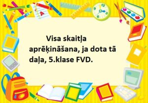 Visa skaitļa aprēķināšana, ja dota tā daļa, 5.klase FVD.