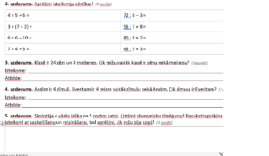 3.klase – reizrēķins un dalīšana līdz 8