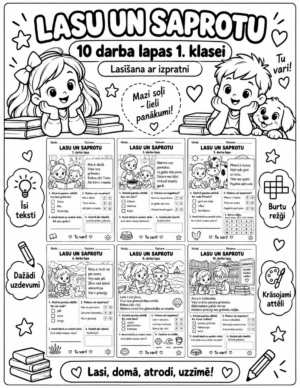 “Lasu un saprotu!” – 10 darba lapu komplekts 1. klasei “Lasu un saprotu!” – 10 darba lapu komplekts 1. klasei