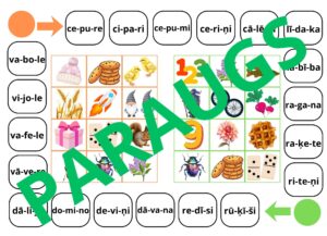 Bingo “Lasām 3zilbīgus vārdus!” (mazie burti Bingo “Lasām 3zilbīgus vārdus!” (mazie burti