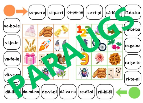 Bingo “Lasām 3zilbīgus vārdus!” (mazie burti Bingo “Lasām 3zilbīgus vārdus!” (mazie burti