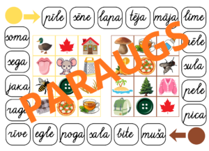 Bingo “Lasām 2zilbīgus vārdus” (rakstītie burti)