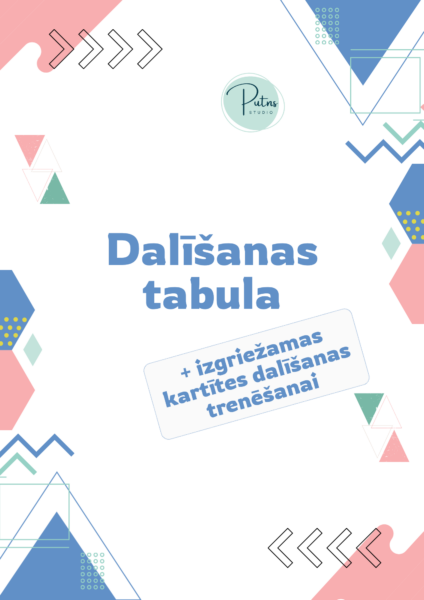 Dalīšanas tabula + izgriežamas kartītes Dalīšanas tabula + izgriežamas kartītes