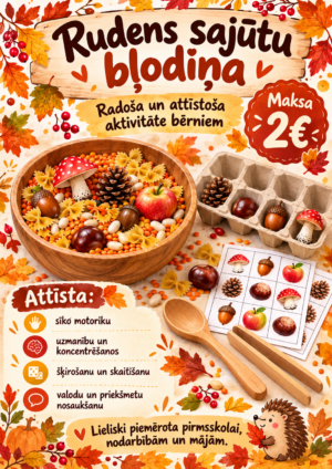 Rudens sajūtu bļodiņa. Sīko pirkstu treniņš. Sajūtu joma.