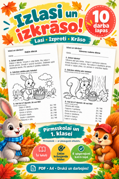 Izlasi un izkrāso! _10 darba lapas Izlasi un izkrāso! _10 darba lapas