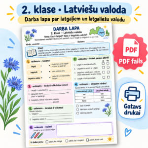 Latgaļi un latgaliešu valoda | Darba lapa 2. klasei | PDF