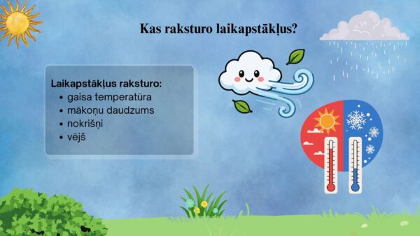2.1. Kas ir laikapstākļi, un kā tie mainās. 2.1. Kas ir laikapstākļi, un kā tie mainās.