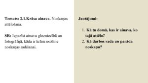2.1.Krāsa ainava. Noskaņas attēlošana.