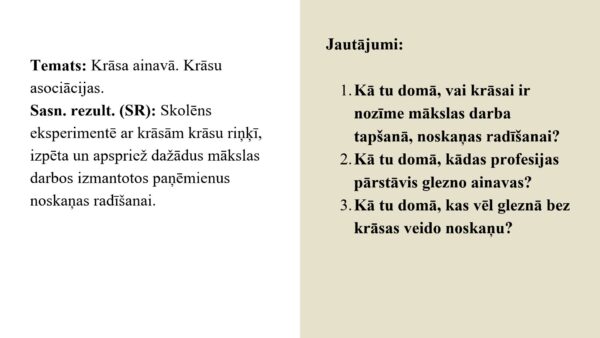 2.1. Krāsā ainava. 2.1. Krāsā ainava.