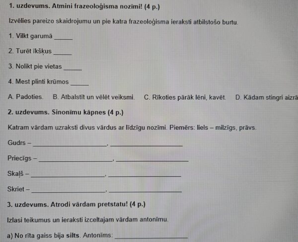 Frazeoloģismi, sinonīmi, antonīmi, apraksts. DL. Frazeoloģismi, sinonīmi, antonīmi, apraksts. DL.