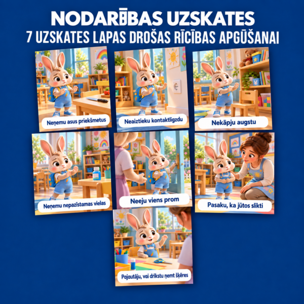 Drošība dārziņā | Sociālo zinību rotaļdarbības komplekts 3–5 gadiem Drošība dārziņā | Sociālo zinību rotaļdarbības komplekts 3–5 gadiem