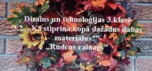 Dizains un tehnoloģijas 3.klasē. 3.2. „Rudens vainags” Dizains un tehnoloģijas 3.klasē. 3.2. „Rudens vainags”