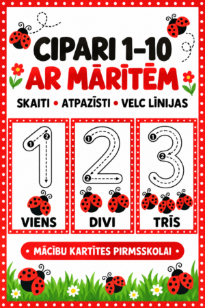 Cipari 1–10 ar mārītēm