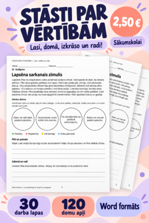 Vērtību stāsti un tekspratība. Klasvadība.